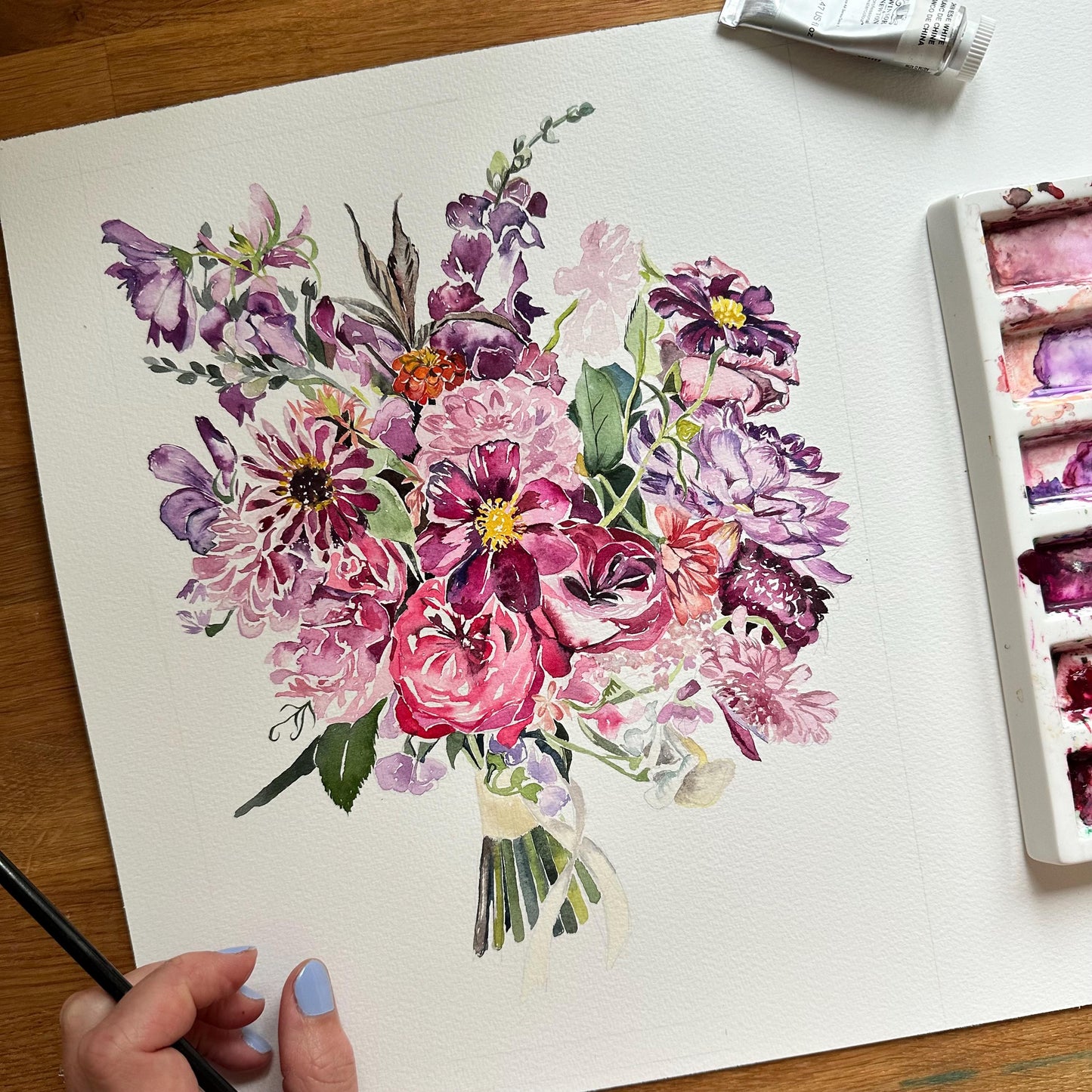 Beautiful Bouquet Watercolour Greetings Day Card