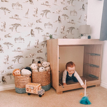 Safari Animals Watercolour Wallpaper - Children's Bedroom & Nursery