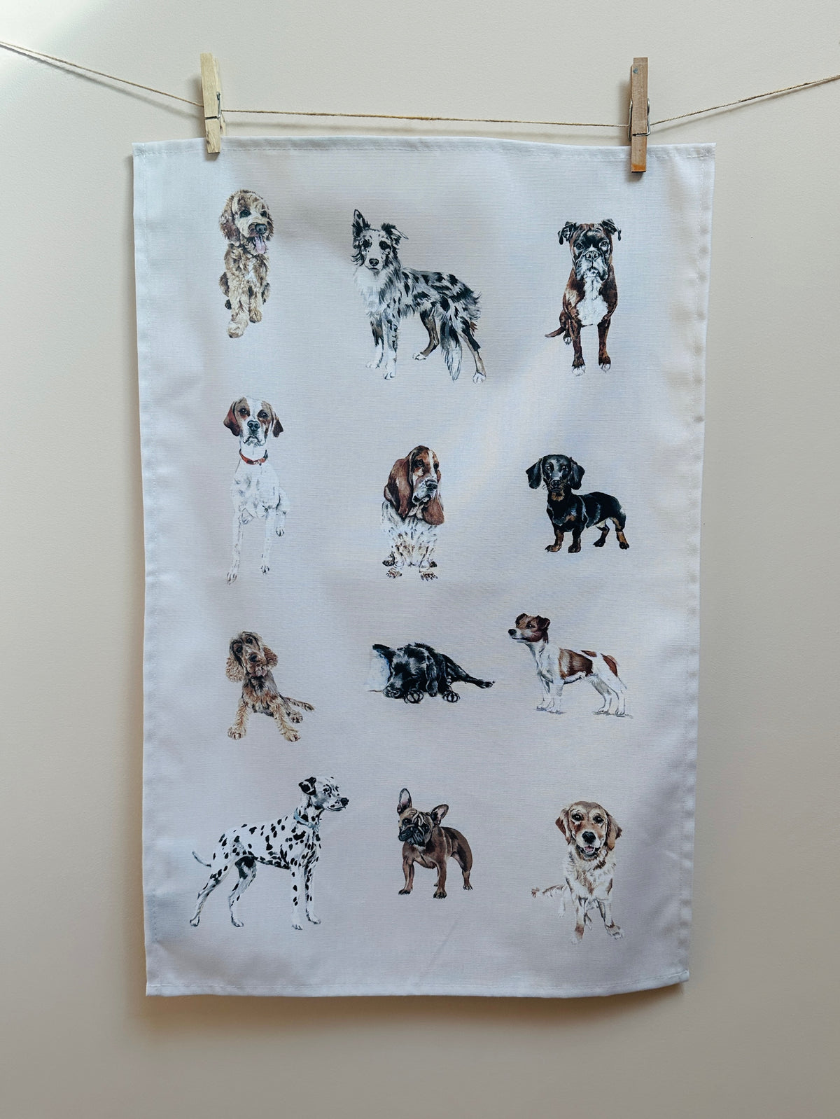 Dog Breeds Tea Towel