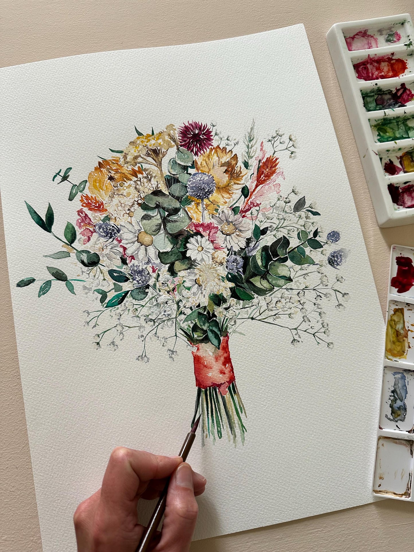 Bespoke Wedding Bouquet Painting