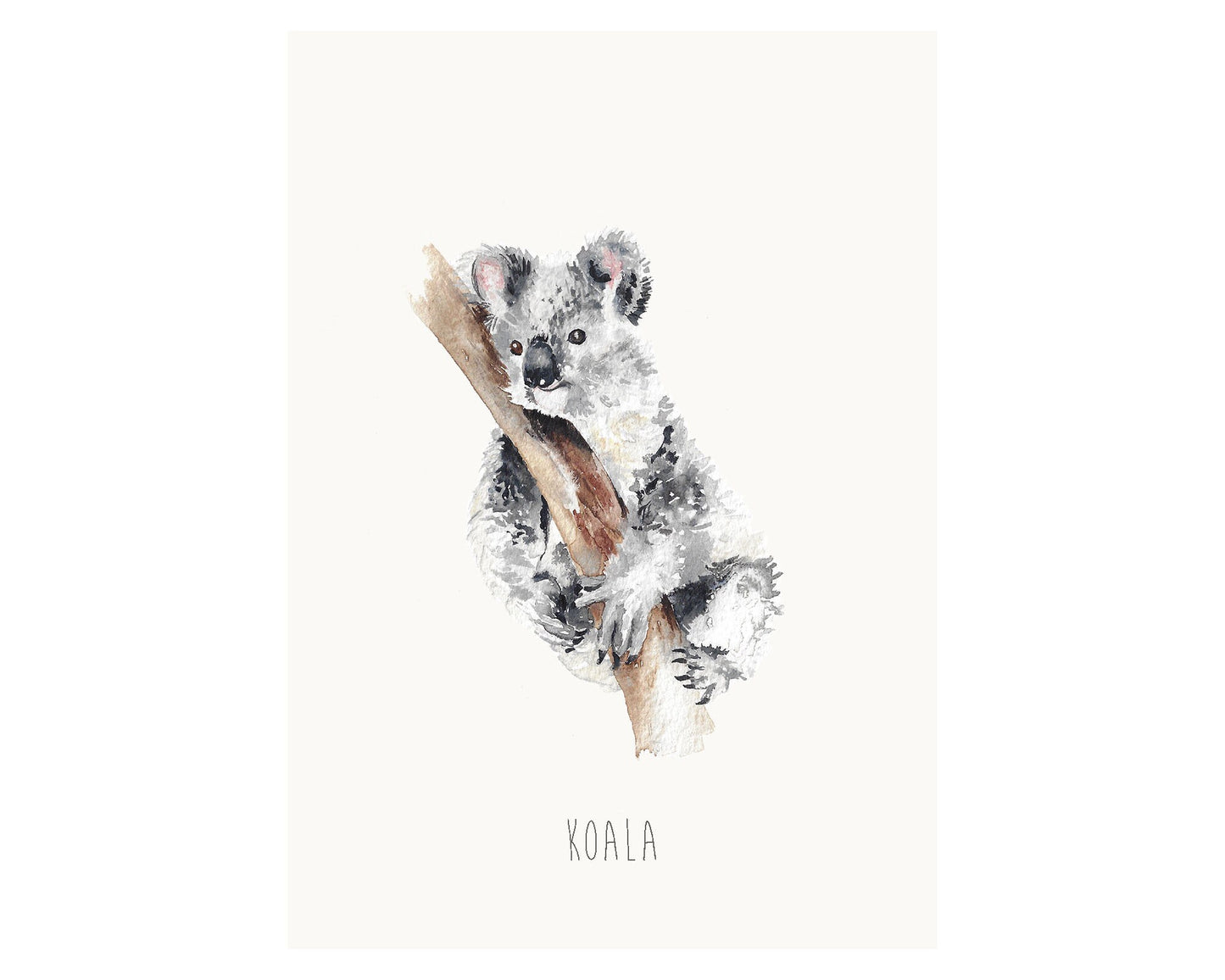 Personalised Watercolour Koala Bear Wall Print