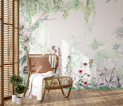 Fairy Forest Hand-Painted Wallpaper | Children's Bedroom Mural