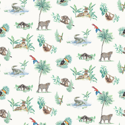 Rainforest Tropical Wildlife - Children's Curtain Fabric