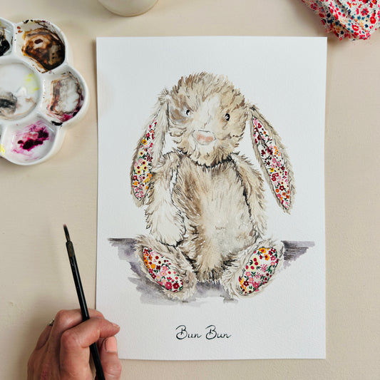 Bespoke Original Watercolour Toy Painting